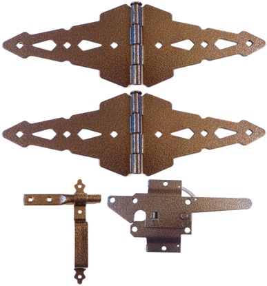 Wood gate hardware kit, wood gate hinges, wood gate latch